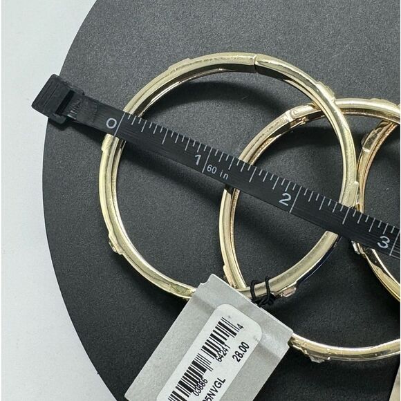 Nordstrom Hinged Yellow Bangle Bracelet with Crystals - Picture 7 of 8